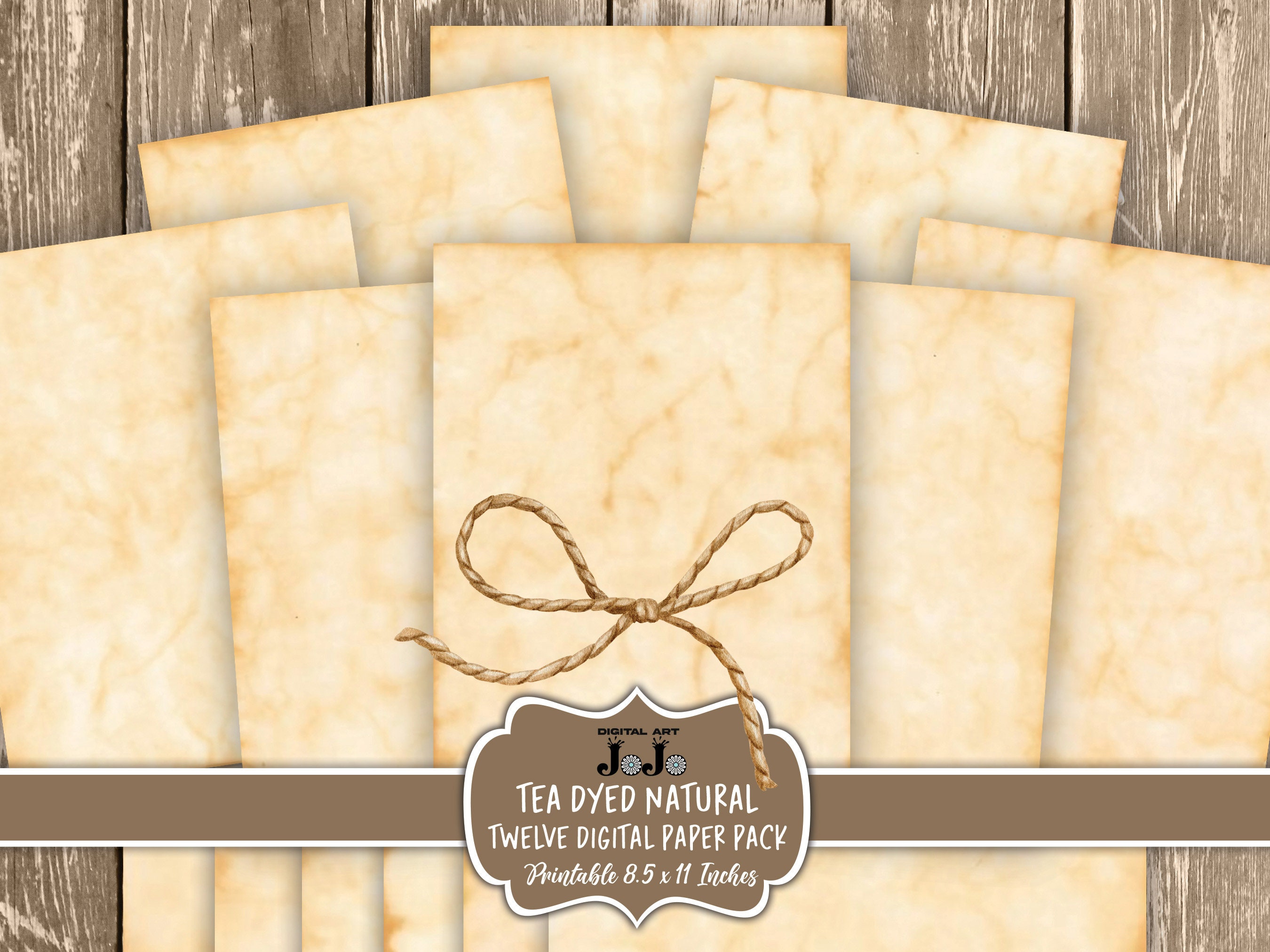 Printable Tea Dyed Journal Paper Kit, Vintage Coffee Stained, Ephemera ...