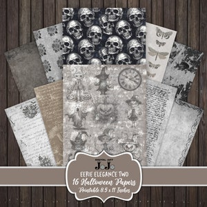 Halloween Digital Paper Pack, Printable Scrapbook Sheets, Journal Pages ...