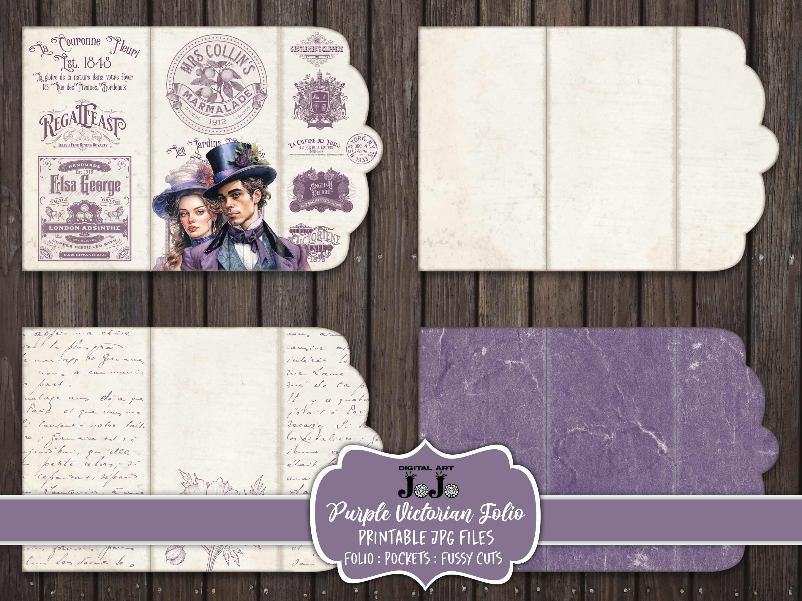 Digital Junk Journal Folio Printable Kit Vintage Papers - Etsy