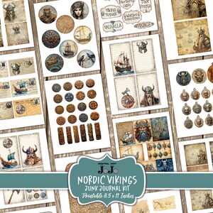 Viking Printable Junk Journal Kit, Vintage Digital Pages, Nordic ...
