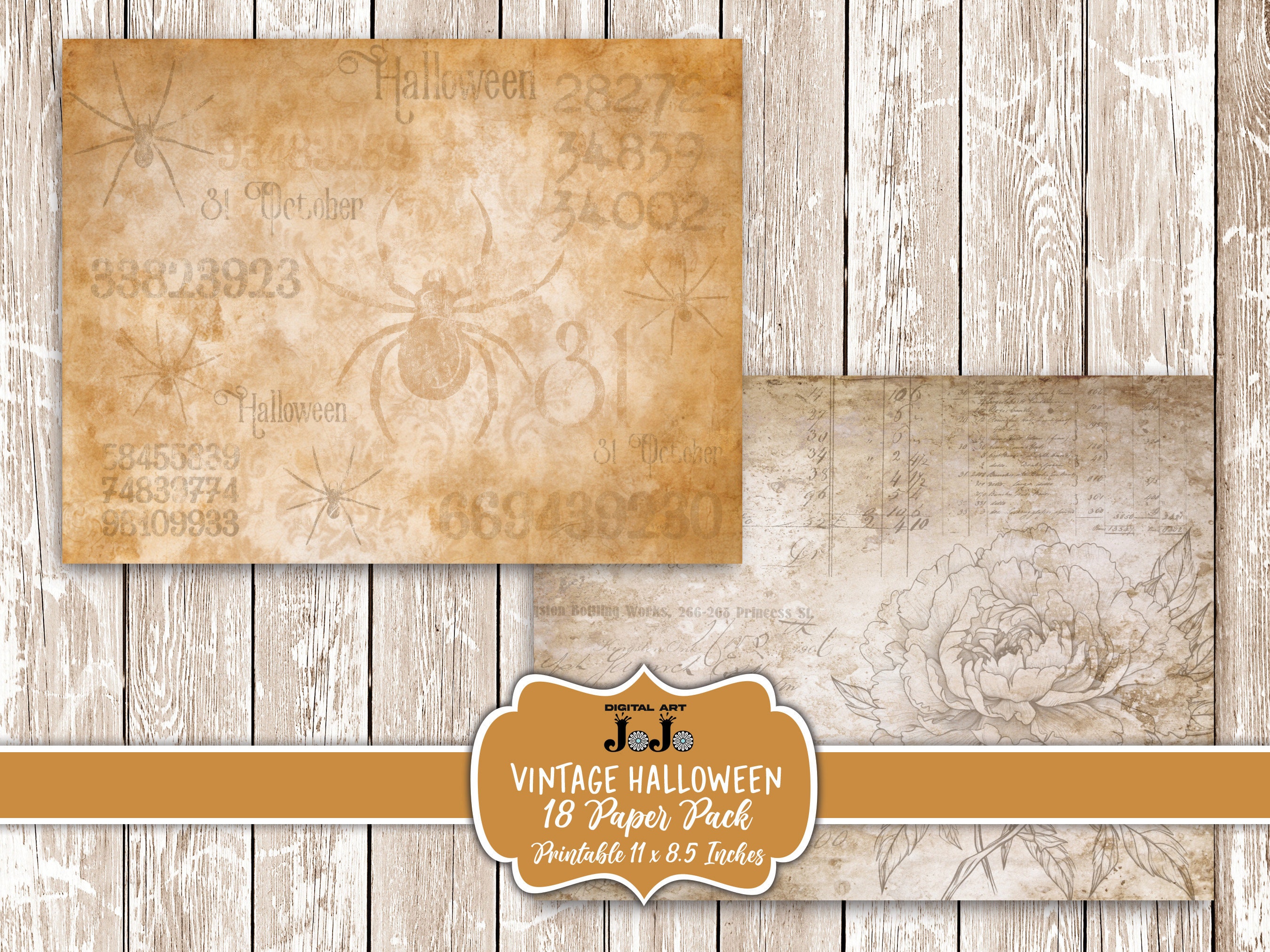 Halloween Digital Paper Pack Printable Scrapbook Sheets - Etsy