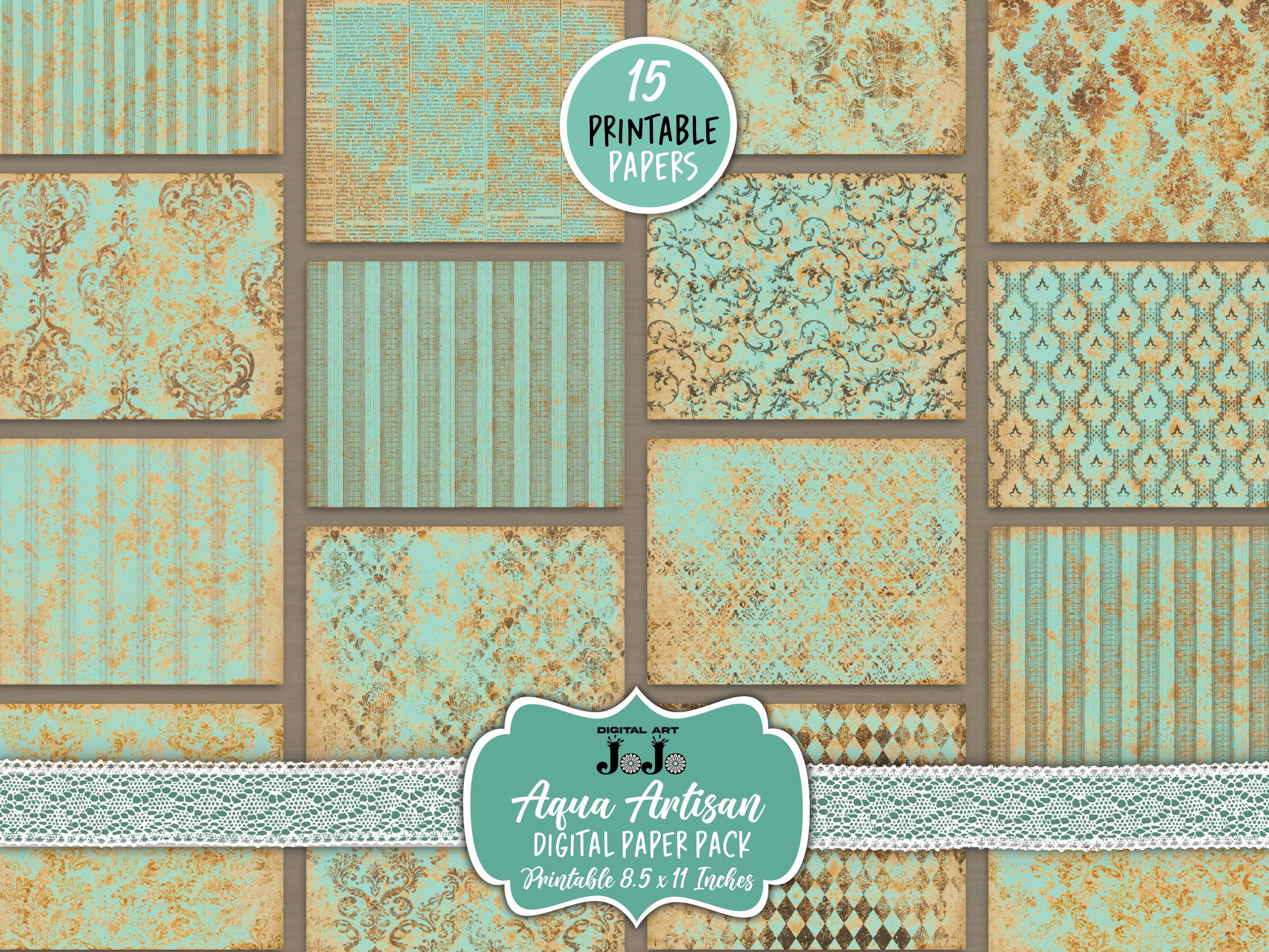 Blue Shabby Chic Junk Journal Papers Set, Vintage Printable Pages Pack,  Digital Distressed Turquoise Ephemera Kit, Grunge Scrapbook Bundle - Etsy  Canada
