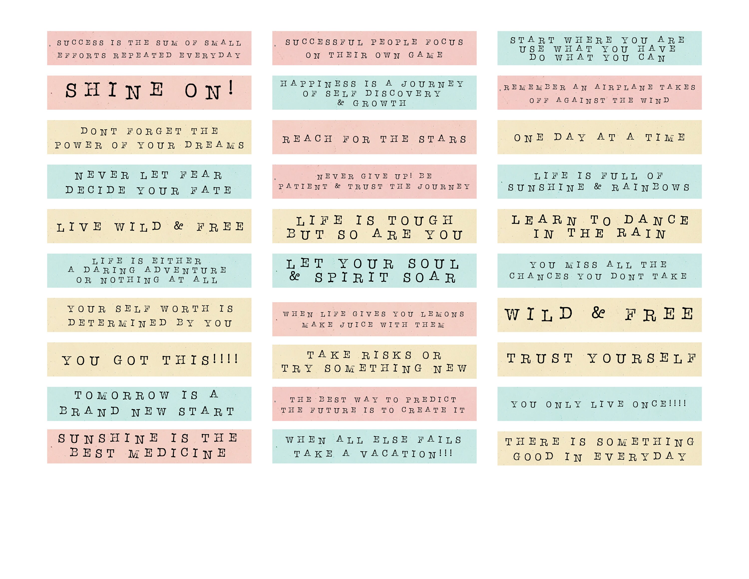 Journal Words Inspirational Quotes Printable Ephemera - Etsy