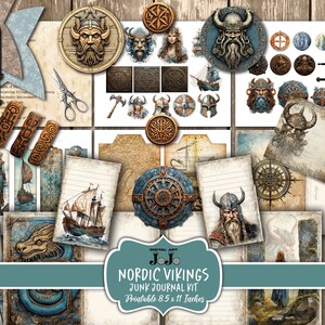 Viking Printable Junk Journal Kit, Vintage Digital Pages, Nordic ...