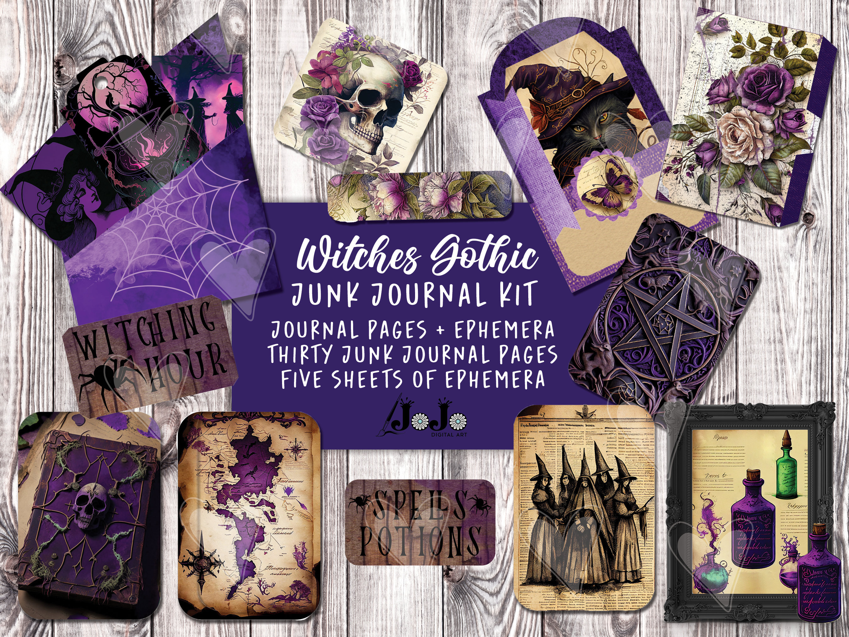 Vintage Witch Gothic Junk Journal Kit Digital Download - Etsy
