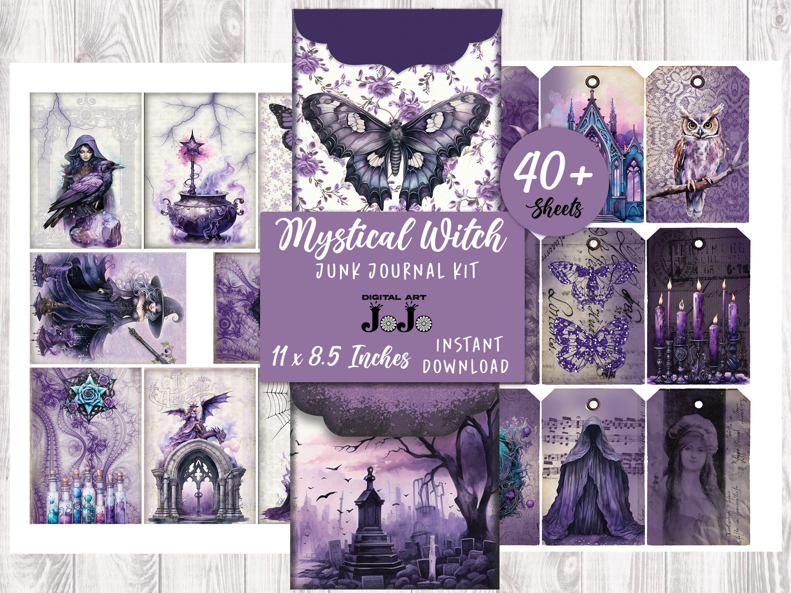 Witch Junk Journal Printable Kit, Witch Junk Journal Ephemera, Junk ...