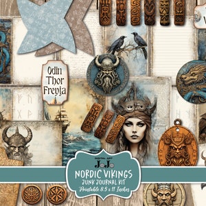 Viking Printable Junk Journal Kit, Vintage Digital Pages, Nordic ...