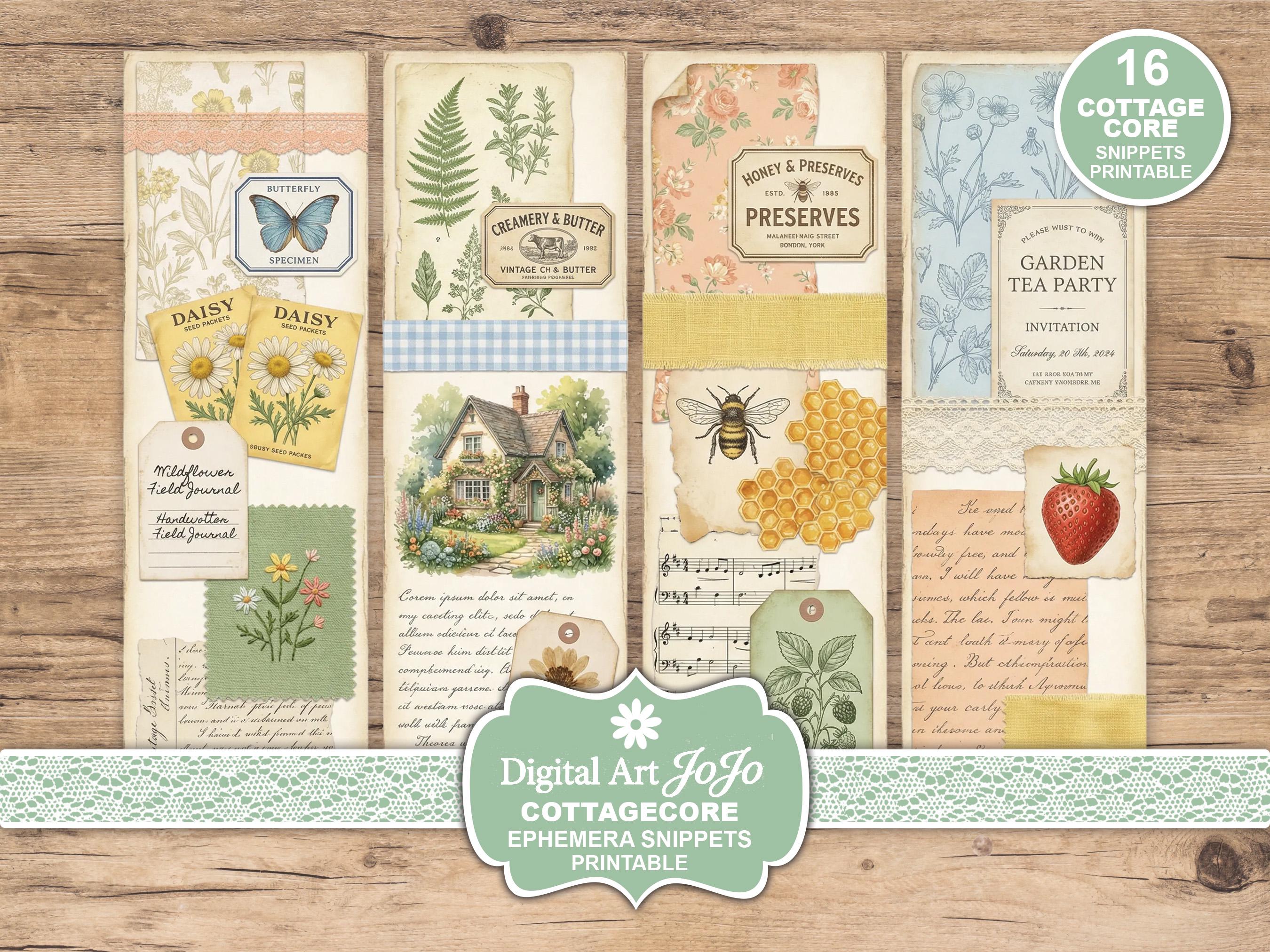 Cottagecore Snippets Printable – Spring Ephemera Papers for Junk ...