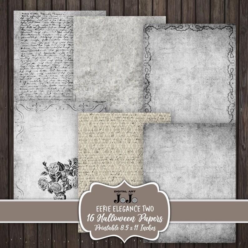 Halloween Digital Paper Pack, Printable Scrapbook Sheets, Journal Pages ...