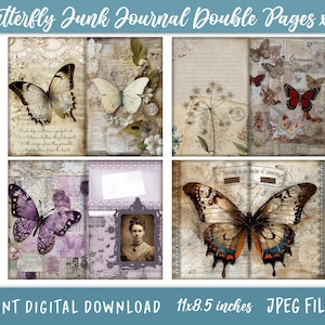 Junk Journal Printable Butterflies, Butterfly Junk Journal Kit, Junk Journal Printable Papers, Junk Journal Digi Kits, Junk Journal Digis,