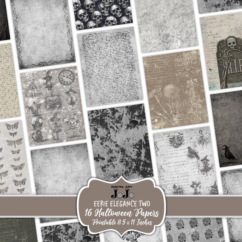 Halloween Digital Paper Pack, Printable Scrapbook Sheets, Journal Pages ...