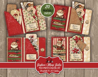 ヴィンテージクリスマスジャンクジャーナルペーパー、ピンクウィンター