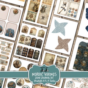 Viking Printable Junk Journal Kit, Vintage Digital Pages, Nordic ...
