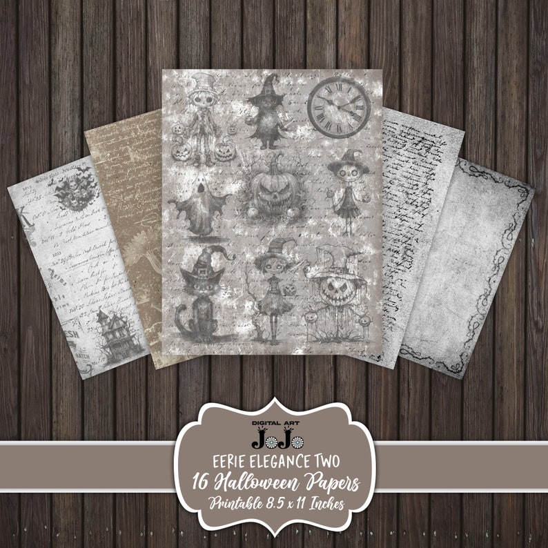 Halloween Digital Paper Pack, Printable Scrapbook Sheets, Journal Pages ...