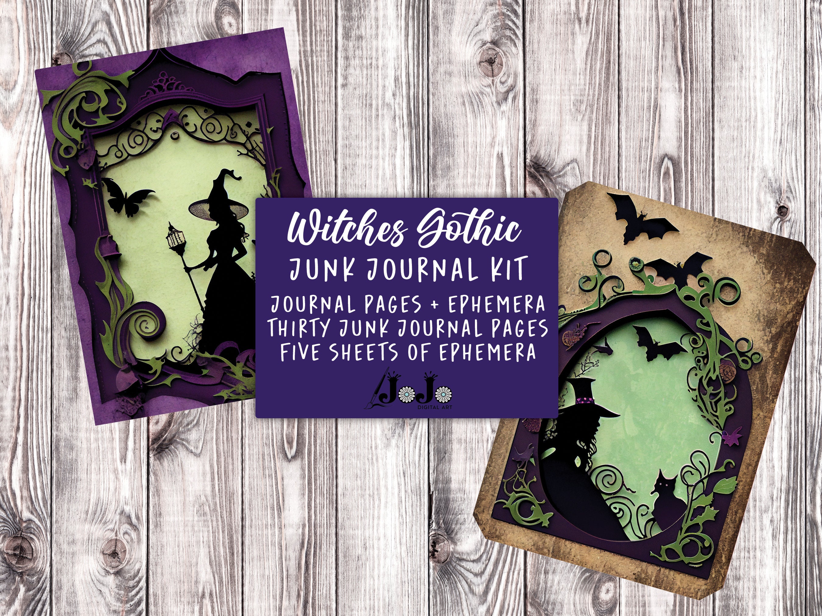 Vintage Witch Gothic Junk Journal Kit Digital Download - Etsy