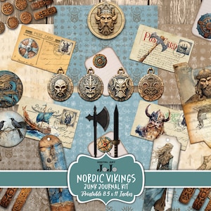Viking Printable Junk Journal Kit, Vintage Digital Pages, Nordic ...