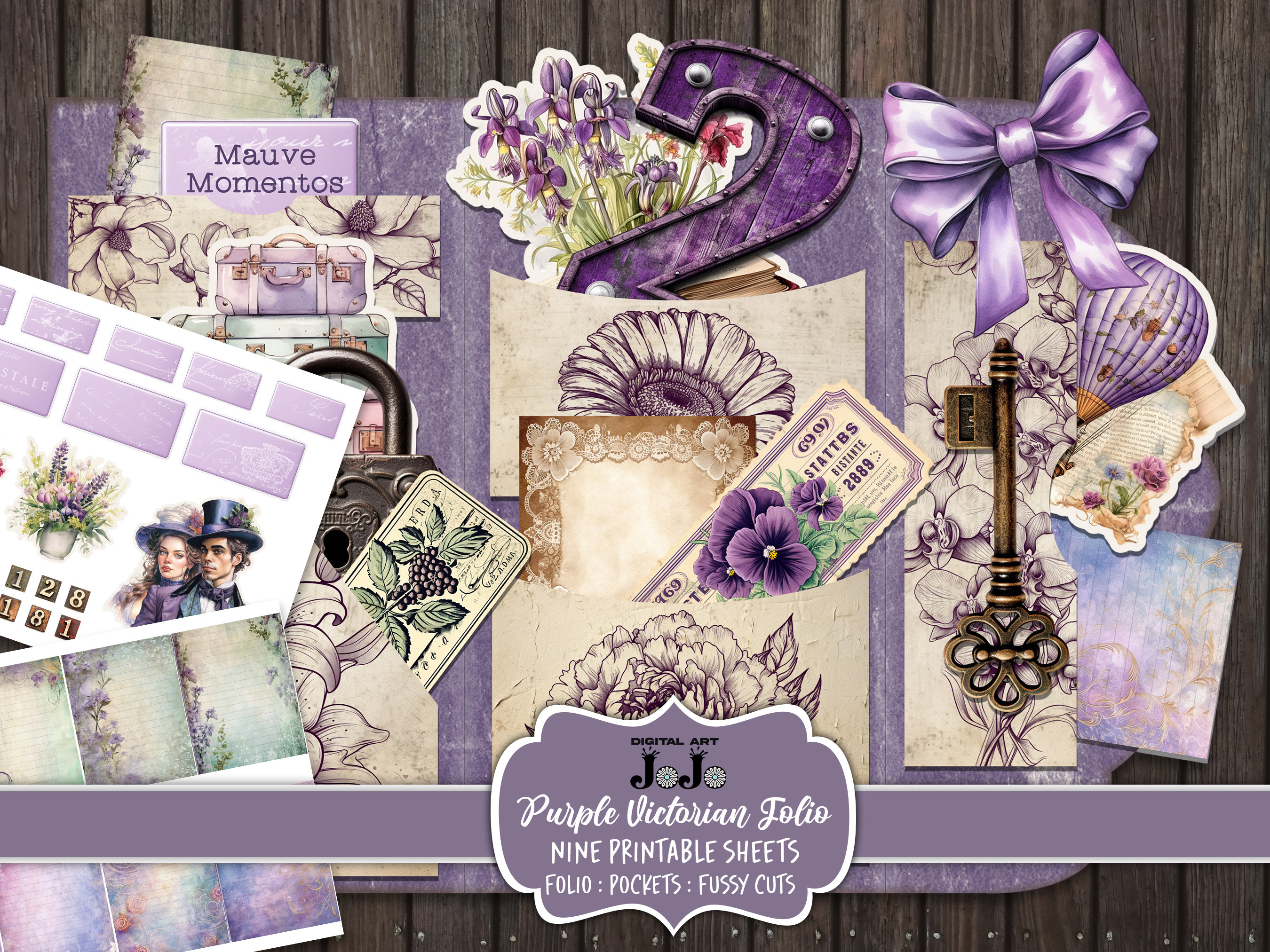 Digital Junk Journal Folio Printable Kit Vintage Papers - Etsy