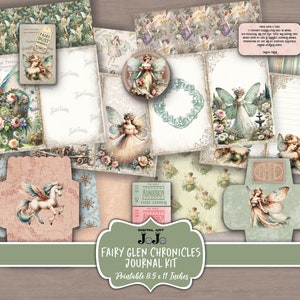 Fairy Junk Journal Printable Kit, Pastel Scrapbook Paper Set, Vintage ...