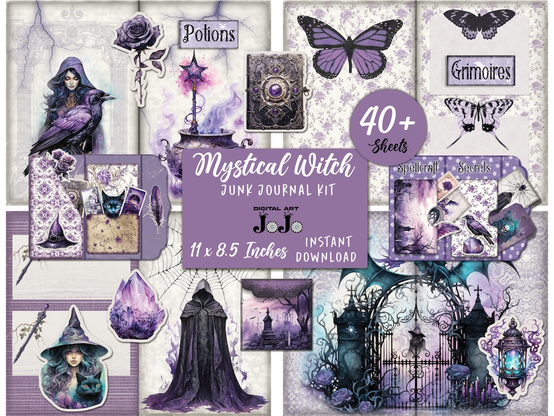 Witch Junk Journal Printable Kit, Witch Junk Journal Ephemera, Junk ...
