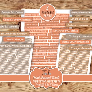 Junk Journal Words, Positive Printable Word Labels, Scrapbook Digital Quotes, Collage Affirmation Phrase Kit, Ephemera Bundle, Neutral Digi