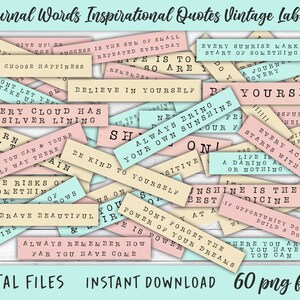 Journal Words, Inspirational Quotes, Printable Ephemera Vintage Labels ...