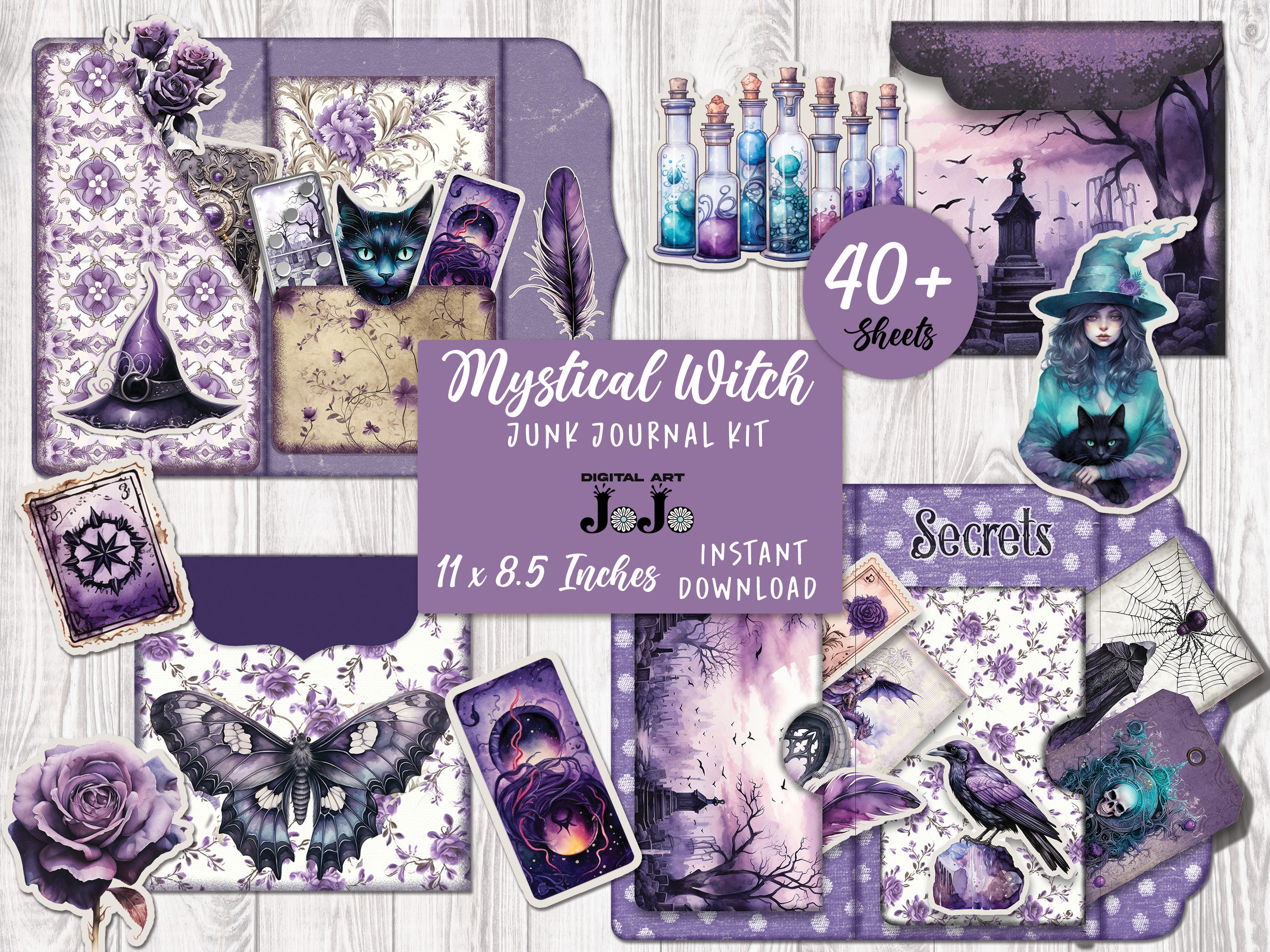Witch Junk Journal Printable Kit, Witch Junk Journal Ephemera, Junk ...
