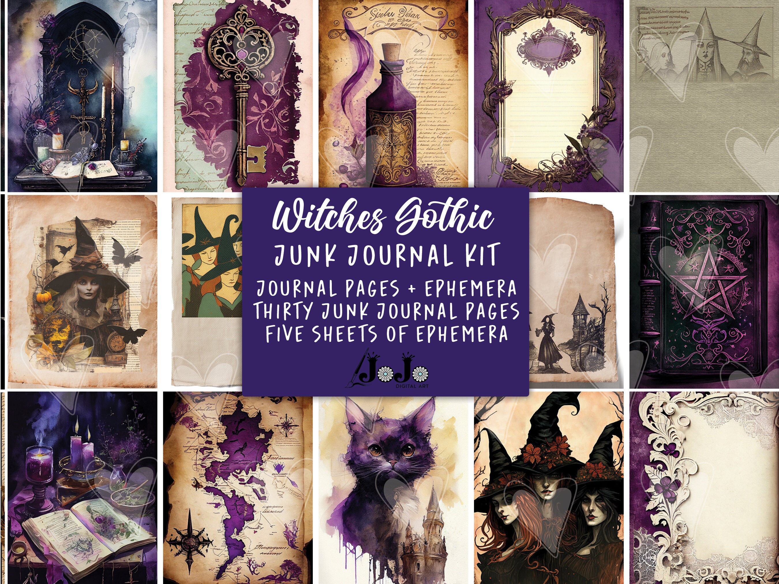 Vintage Witch Gothic Junk Journal Kit Digital Download - Etsy