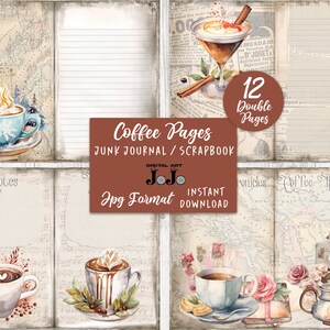 Coffee Junk Journal Printable Papers, Vintage Coffee Collage Sheets ...