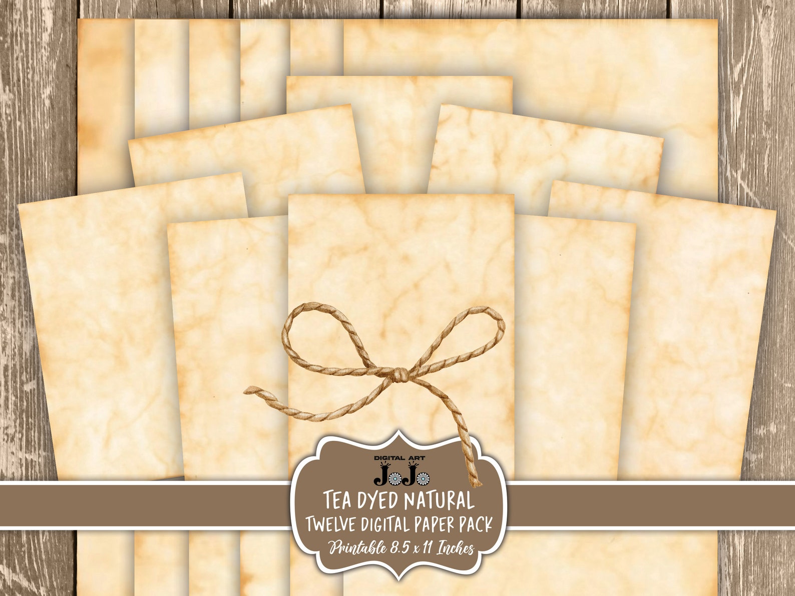 Printable Tea Dyed Journal Paper Kit, Vintage Coffee Stained, Ephemera ...