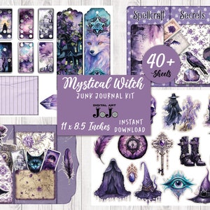 Witch Junk Journal Printable Kit, Witch Junk Journal Ephemera, Junk ...