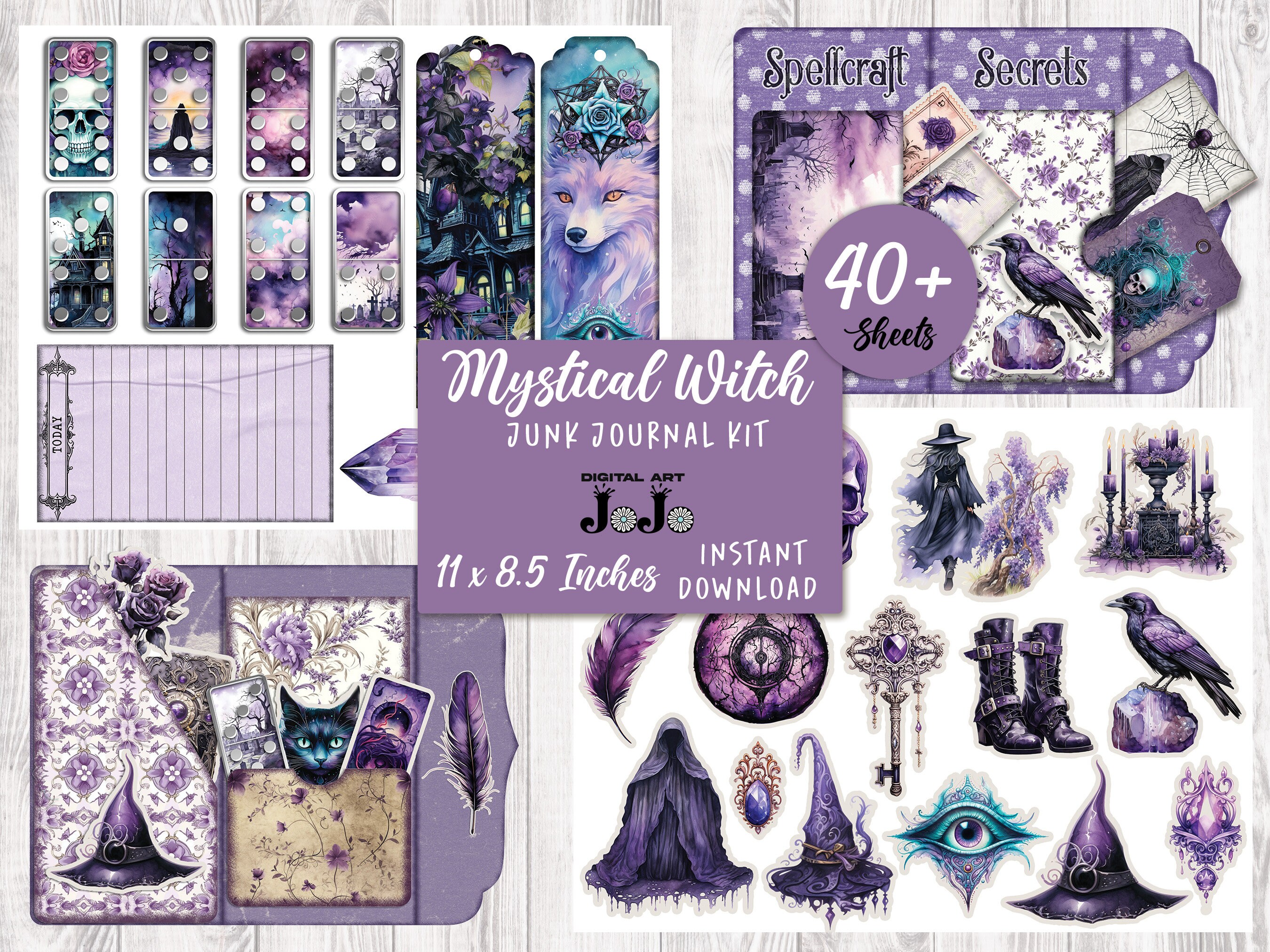 Witch Junk Journal Printable Kit, Witch Junk Journal Ephemera, Junk ...