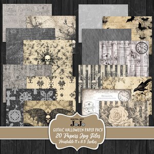 Halloween Digital Paper Pack, Printable Scrapbook Sheets, Journal Pages ...