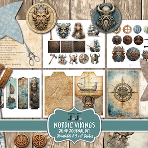 Viking Printable Junk Journal Kit, Vintage Digital Pages, Nordic ...