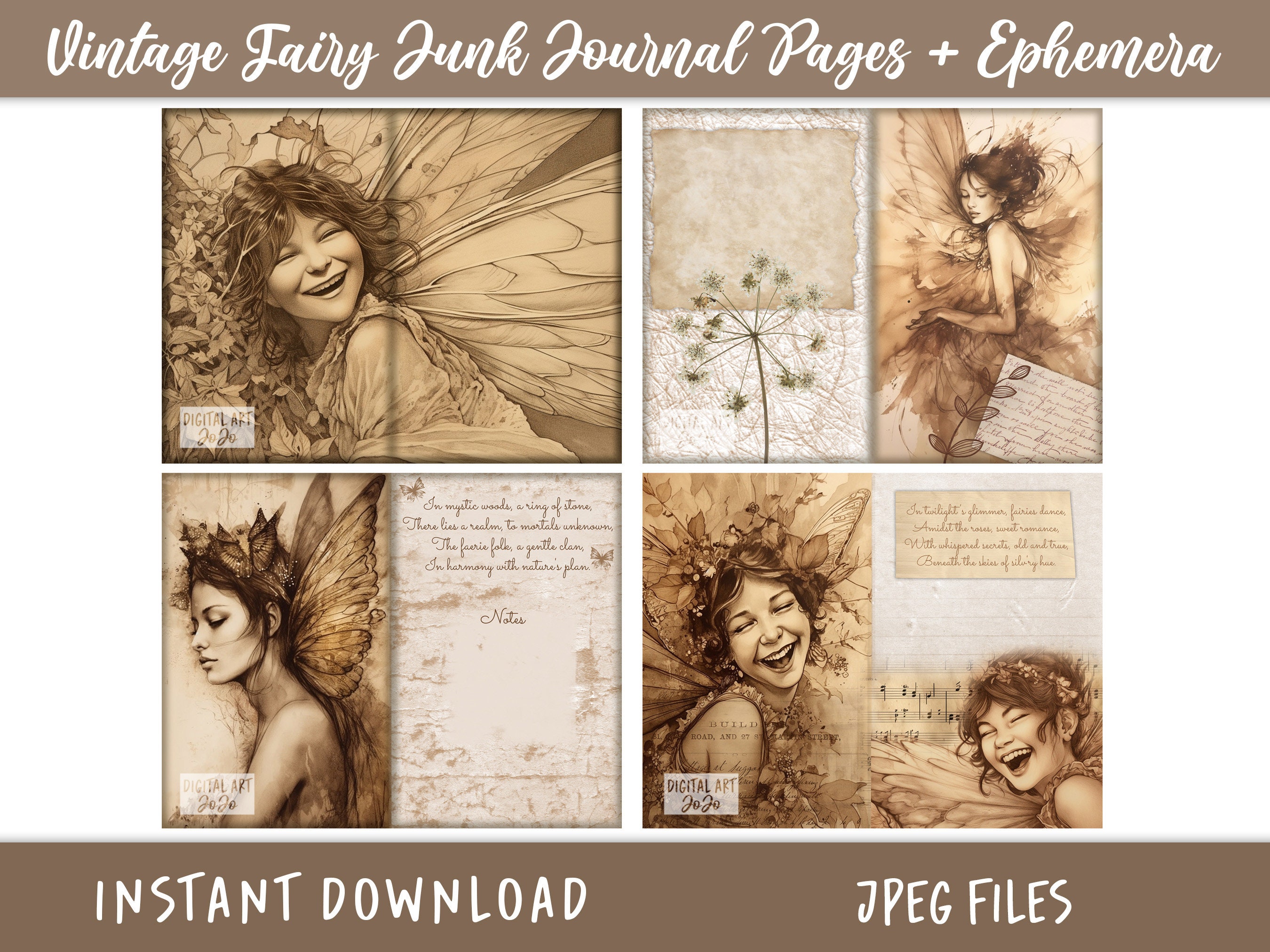 Fairy Junk Journal Printable Kit, Junk Journal Digi Kits, Fantasy Junk ...
