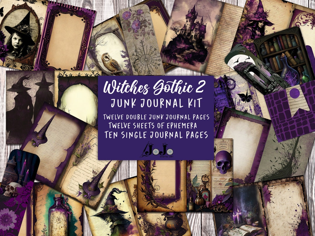 Gothic Witch Junk Journal Kit, Digital Download, Printable Pages ...