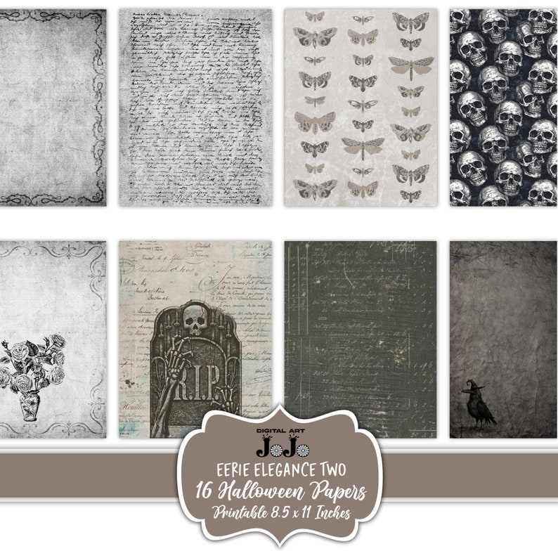 Halloween Digital Paper Pack, Printable Scrapbook Sheets, Journal Pages ...