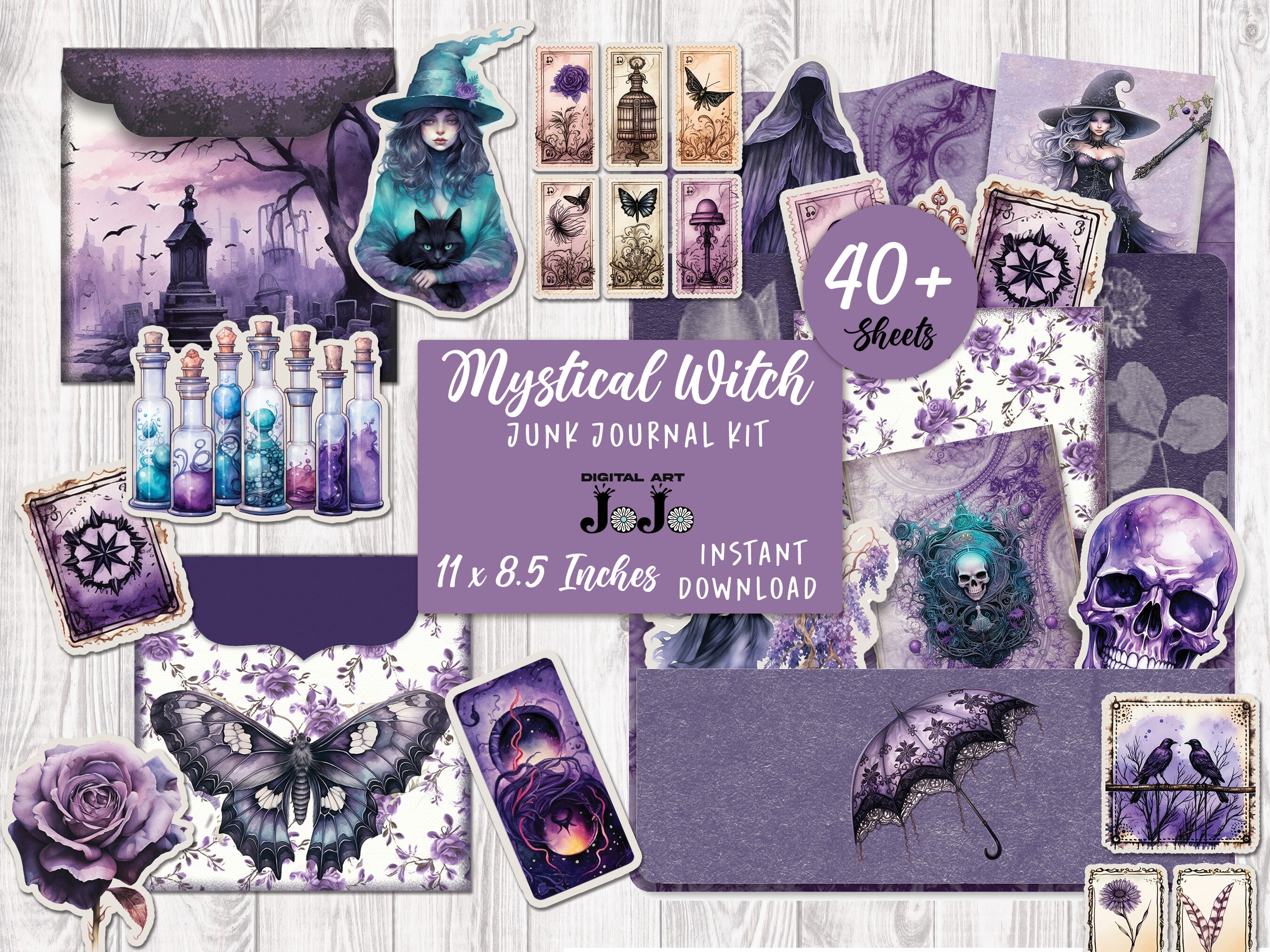 Witch Junk Journal Printable Kit, Witch Junk Journal Ephemera, Junk ...