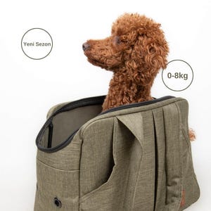 Flybag Dog Carrier Bag - Denim Travel Pet Bag for Small Dogs (0-8kg), 3 Pockets, Puppy Sling Carrier, Shoulder Dog Bag for Walks & Vet Trips