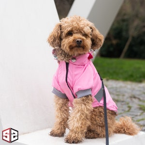 Neon Pink Design Dog Coat - For Small Breeds (0-15kg) - Dog Raincoat - Dog Clothes - Dog Clothing - SalyaStoreCo