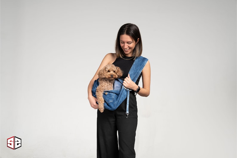 Denim Pet Carrier Dog Bag SalyaStoreCo image 2