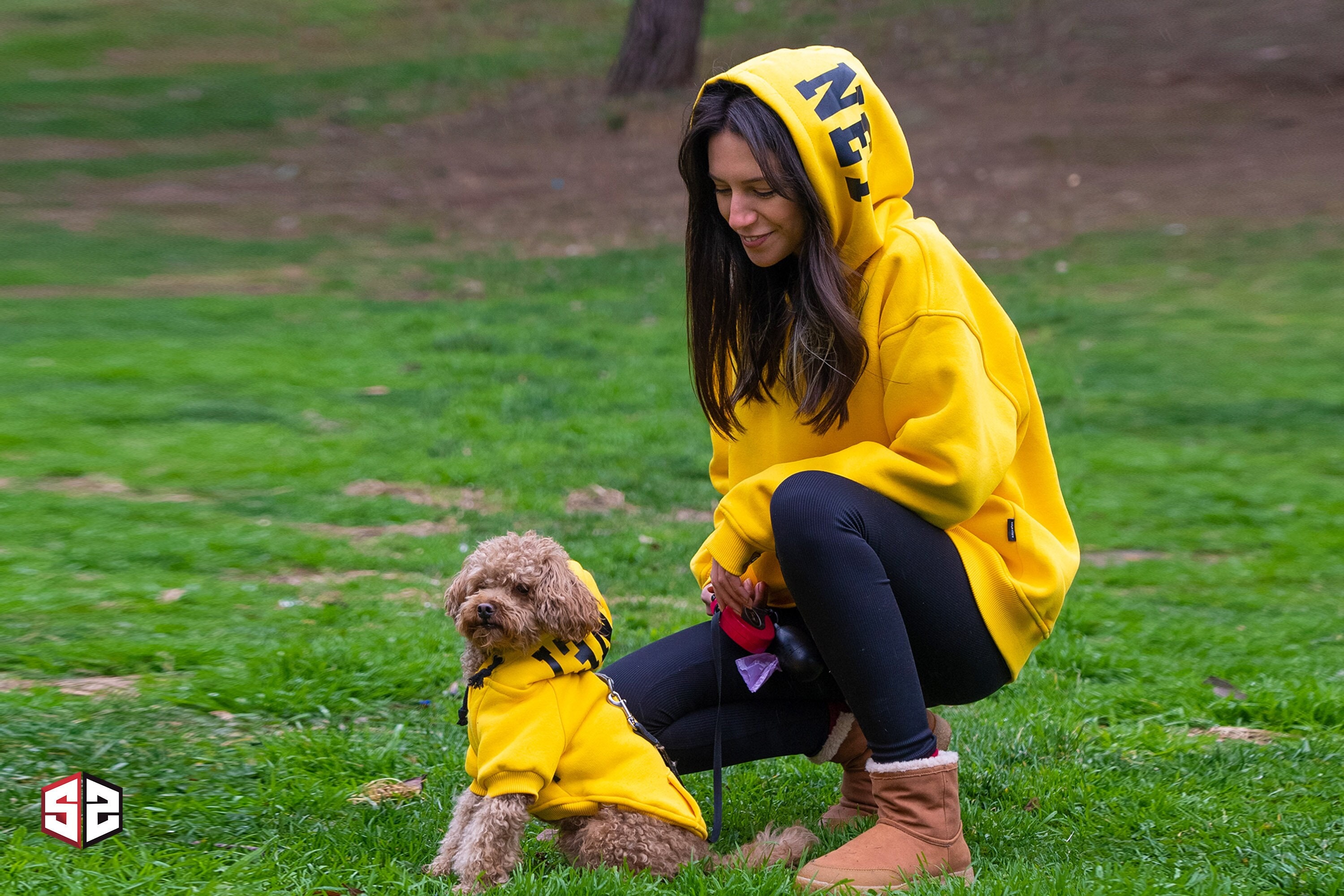 Dog & Human Matching Hoodie Set Yellow Oversize Sweatshirt Set