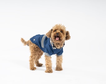 New Blue Design Dog Raincoat - For Small Breeds (0-15kg) - Dog Raincoat - Dog Clothes - Dog Clothing - SalyaStoreCo