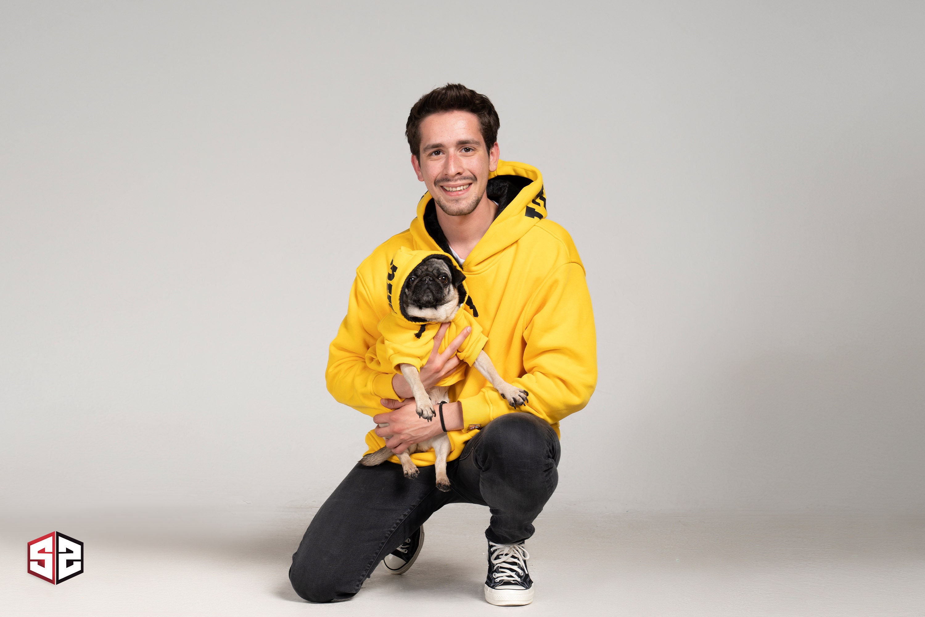 Dog & Human Matching Hoodie Set Yellow Oversize Sweatshirt Set