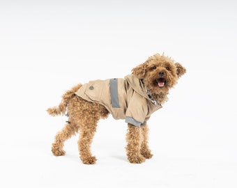 New Beige Design Dog Raincoat - For Small Breeds (0-15kg) - Dog Raincoat - Dog Clothes - Dog Clothing - SalyaStoreCo