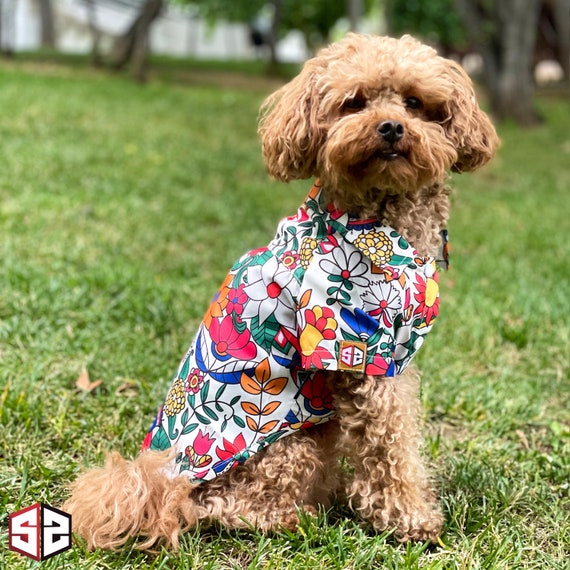 Hawaiian Floral Dog Shirt for Small Breeds Digital Print Lightweight Polyester Fabric Fits 0 15kg Dogs Vibrant Summer Pet Apparel Etsy