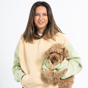 Dog Clothe, Dog & Human Matching Hoodie Set - Caramel People - Oversize