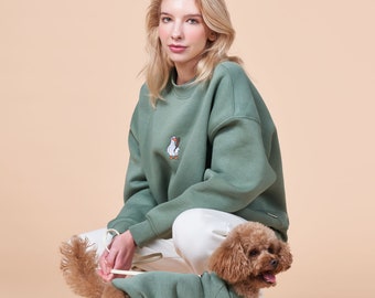 Matching Dog and Owner Sweatshirt Set - Pou Series -  Embroidered Cotton Camel Comfort for Small Dogs | Salya Store DuckDash Collection