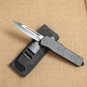 Black EDC Folding Knife 3Cr13 Steel Blade, Zinc Alloy Handle, Outdoor Utility Pocket Knife for Camping Hiking Gift for Men