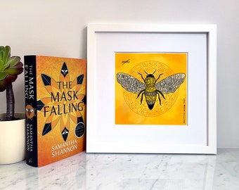 La chute du masque / Impression d'art illustrée / Cadeaux livresques