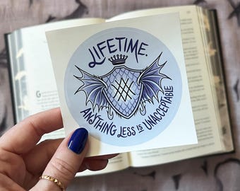 Sticker emblème Violet + Xaden / Tempête d'onyx par Rebecca Yarros / Quatrième aile / Vinyle rond 3" / Stickers livresques / Fan Art du livre